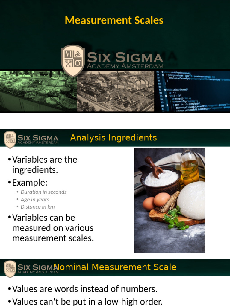 Measurement+Scales+in+Lean+Six+Sigma+ + | PDF