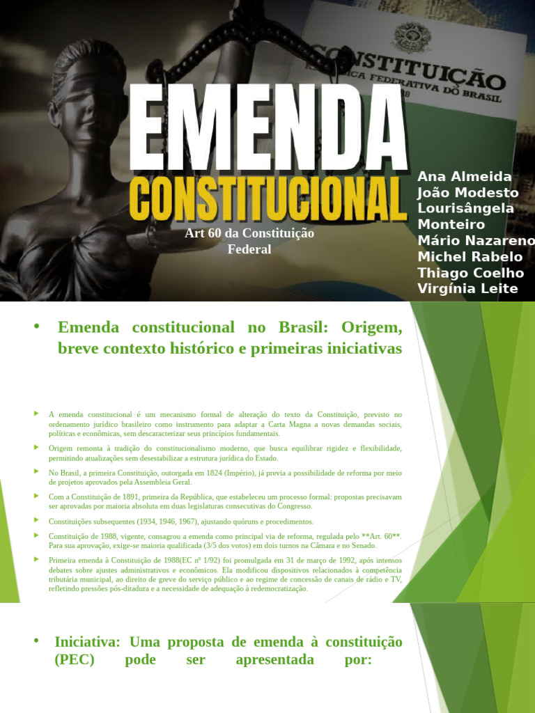 Emendas Constitucionais | PDF | Emenda Constitucional | Constituição