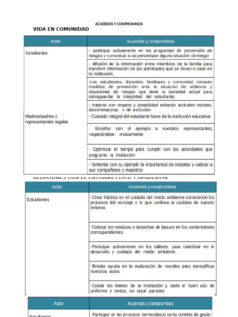 Acuerdos y Compromisos | PDF
