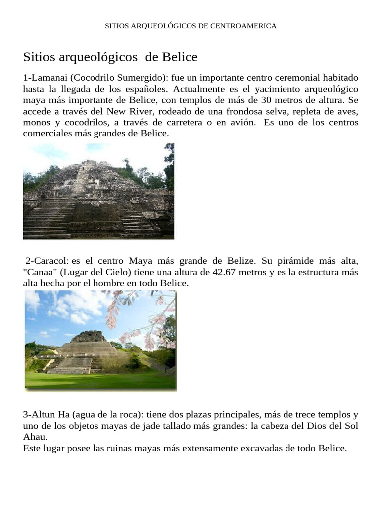 Sitios Arqueológicos de Centroamerica | PDF | Civilización maya, image size:768x1024