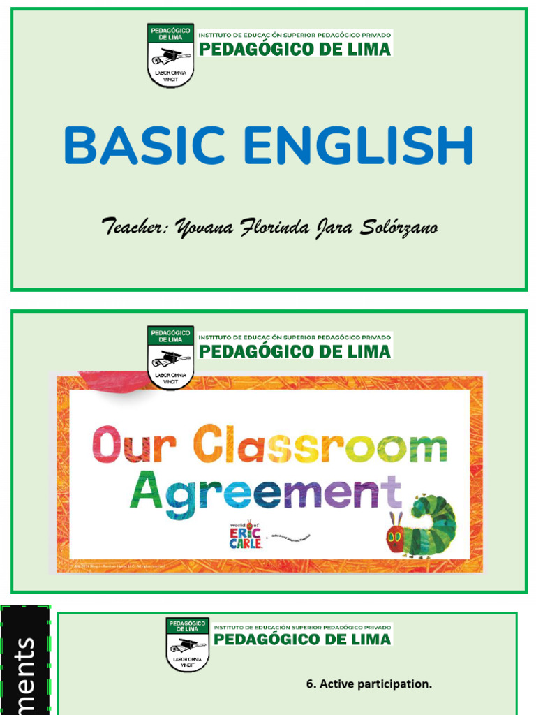 Clase 1 - Semana Basic English | PDF