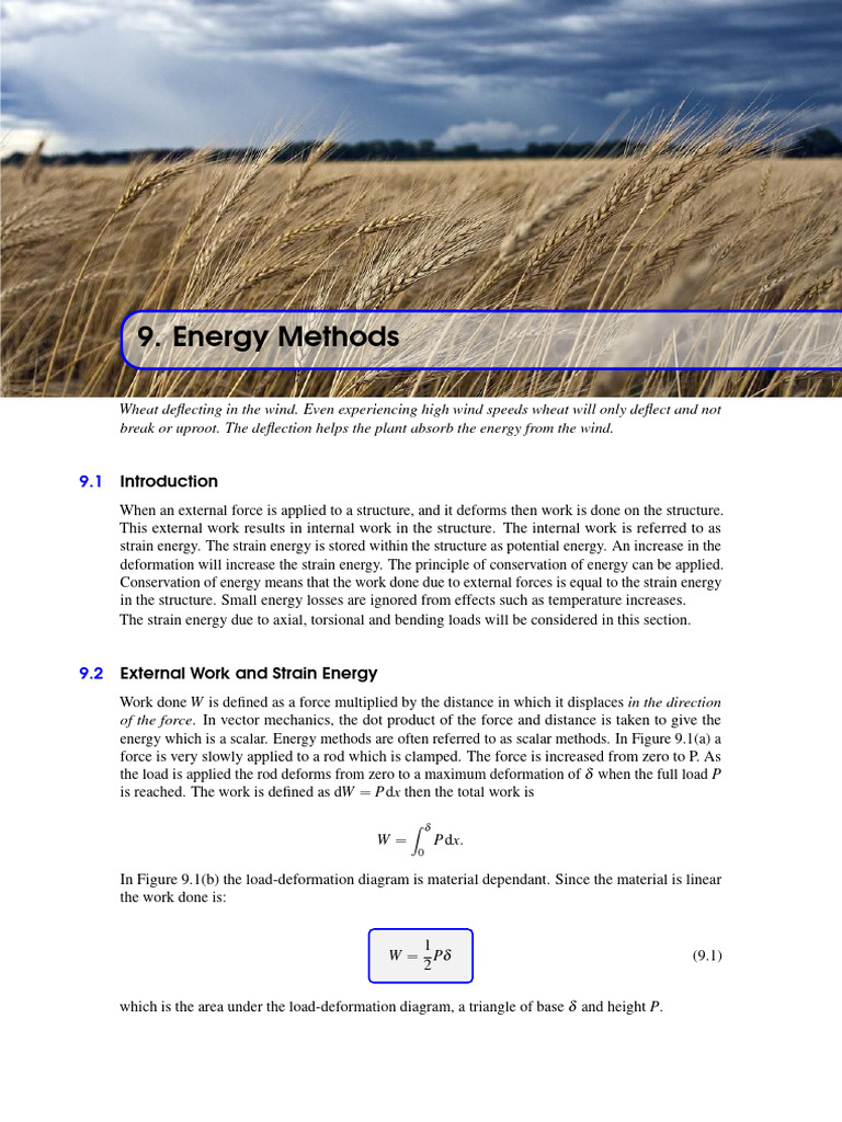 Energy Methods in Structural Mechanics | PDF | Stress (Mechanics) | Bending