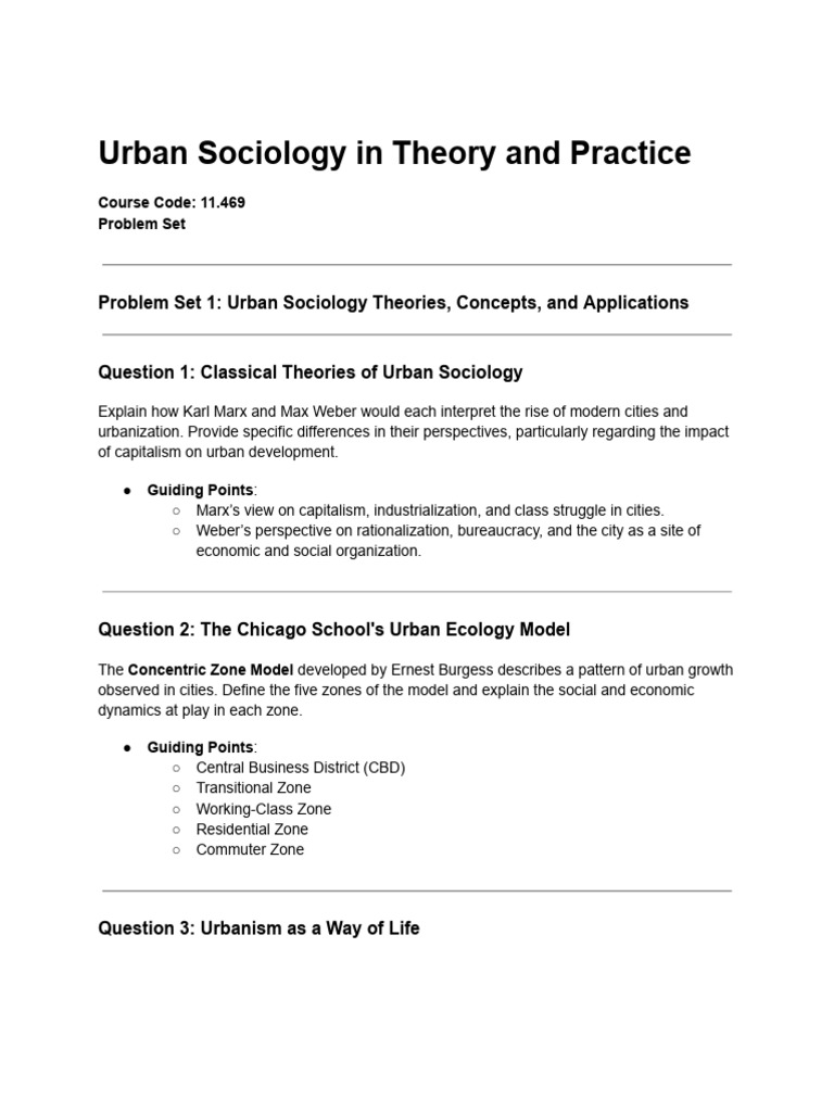 Urban Sociology Theories and Applications | PDF | Cost Of Living ...