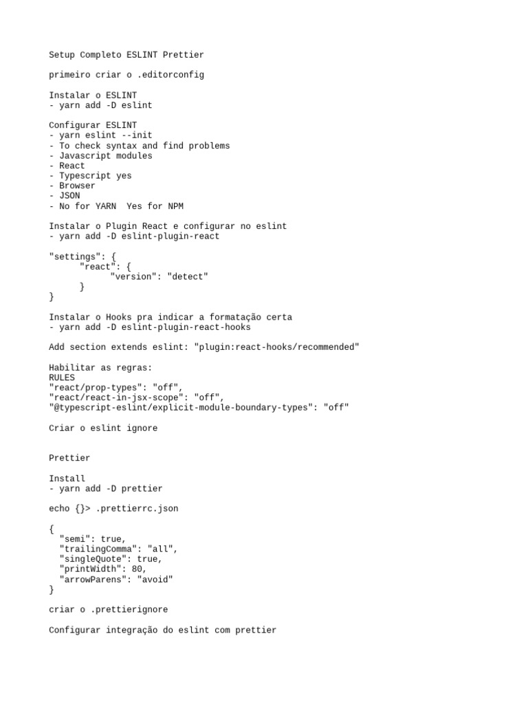 Setup Completo Typescript React | PDF