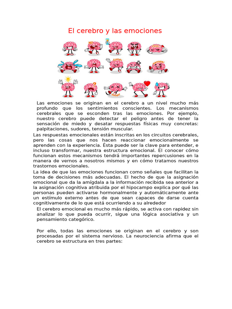 Mecanismos cerebrales de las emociones | PDF | Las emociones | Cerebro