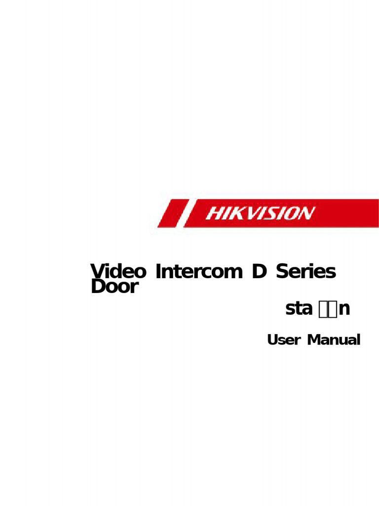 Video Intercom D Series User Manual | PDF | Drill