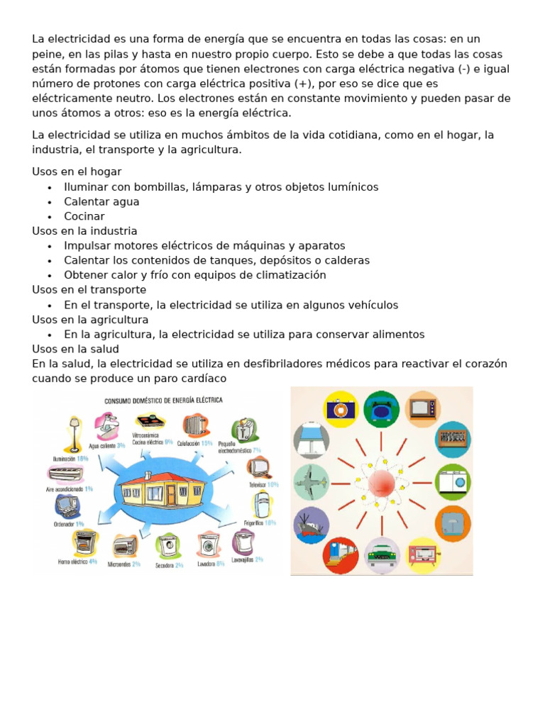 La Electricidad Es Una Forma de Energía Que Se Encuentra en Todas Las ...