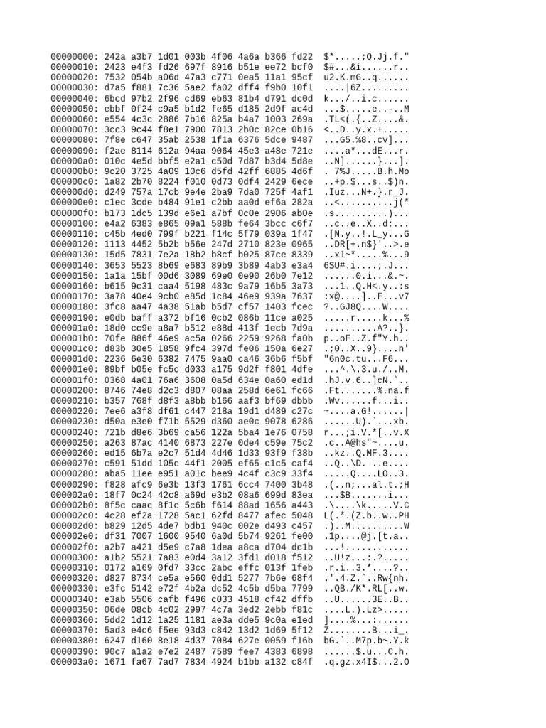 Hexadecimal Data Dump Analysis | PDF