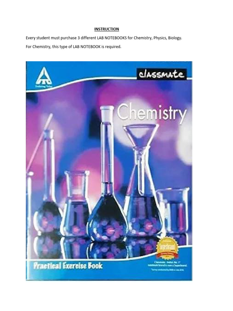 Required Lab Notebooks for Science Classes | PDF