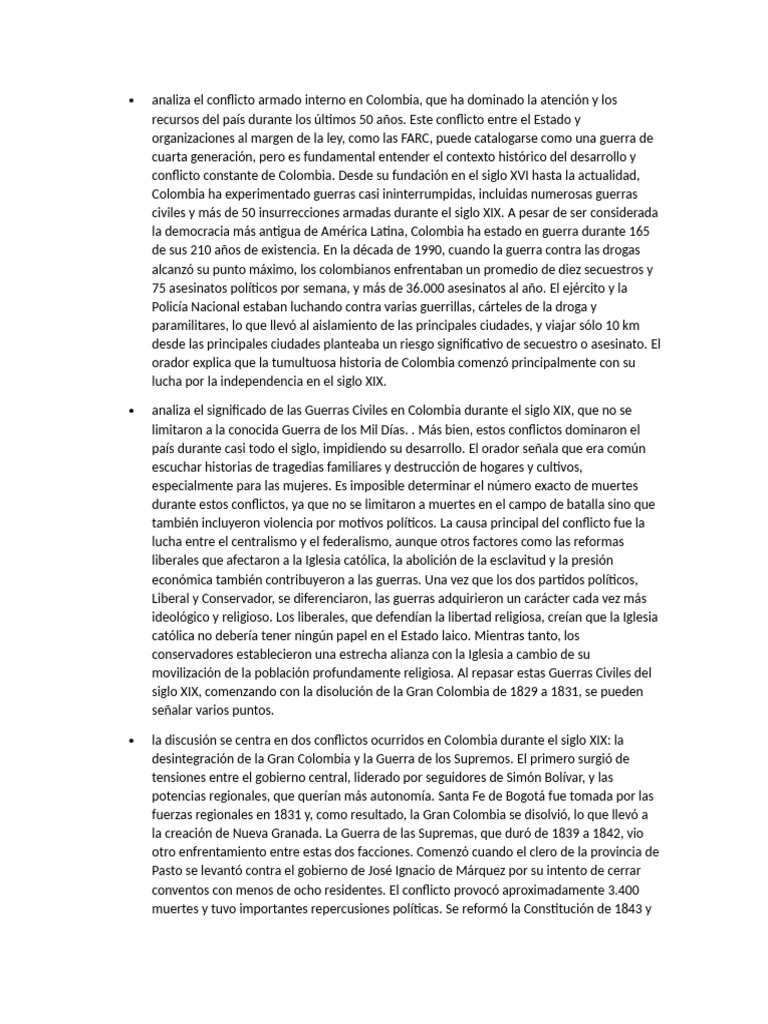 Analisis Guerra en Colombia | PDF | Guerra de guerrillas | Colombia