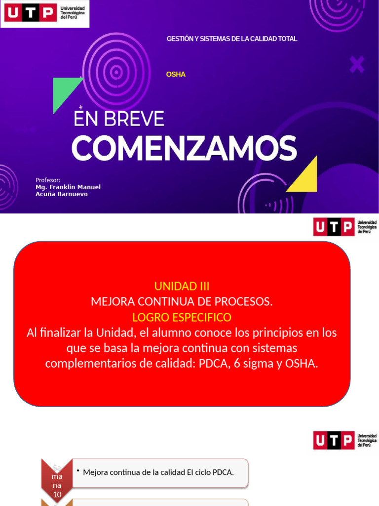 Mejora Continua y Calidad Total OSHA | PDF