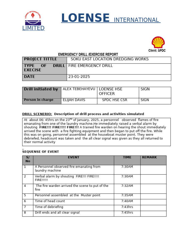 Fire Emergency Drill Soku East | PDF | Fires | Public Safety