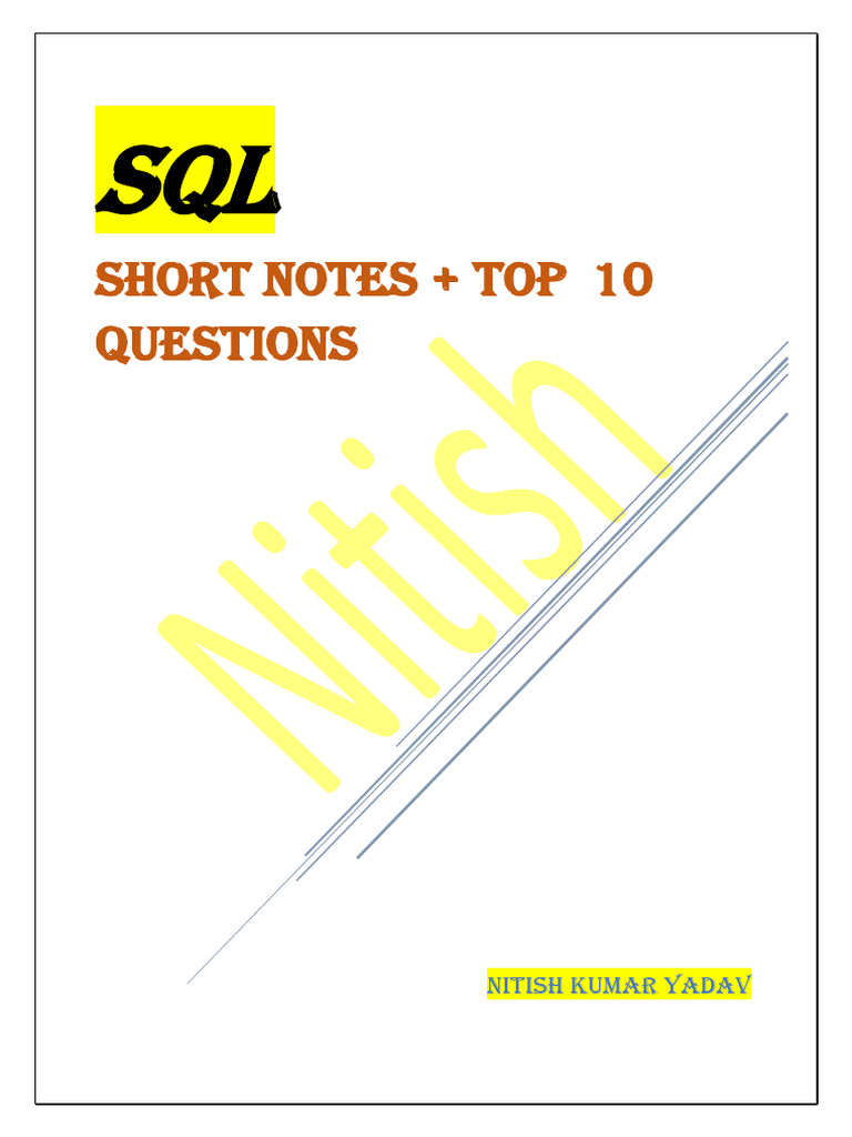 SQL Short Notes Top 10 Questions 1748266007 | PDF | Sql | Database Index