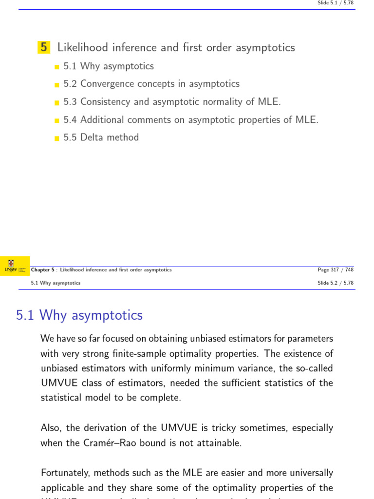 Asymptotic Properties of MLE Explained | PDF | Estimator | Statistical ...