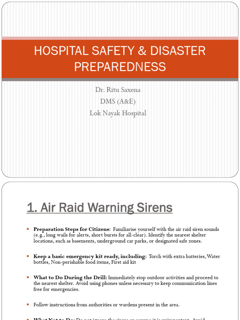Hospital Safety and Disaster Preparedness | PDF | International ...