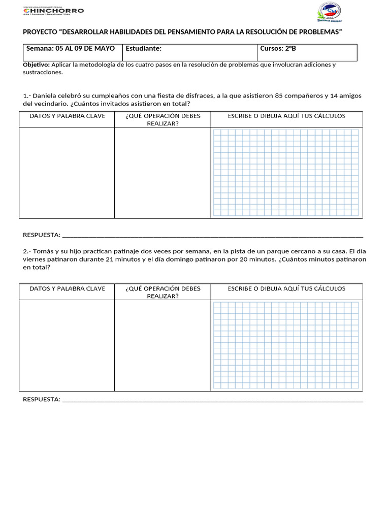 2°b Problemas Semana 05 Al 09 de Mayo | PDF
