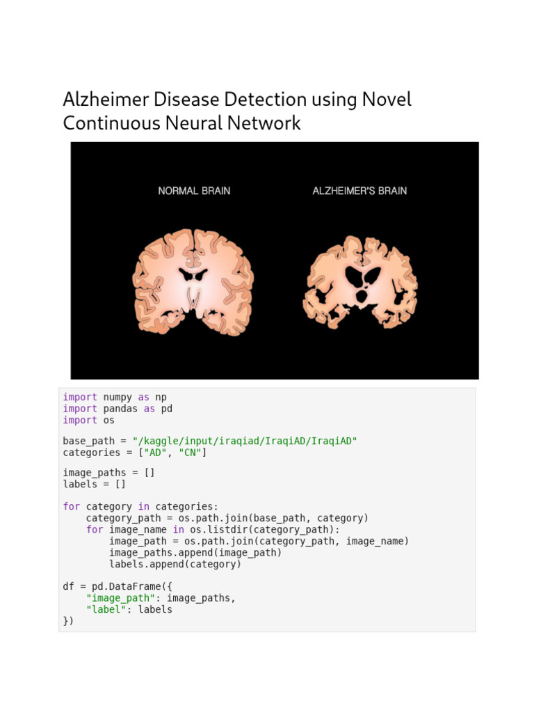 Alzheimer Disease Detection Using ANN | PDF | Computing