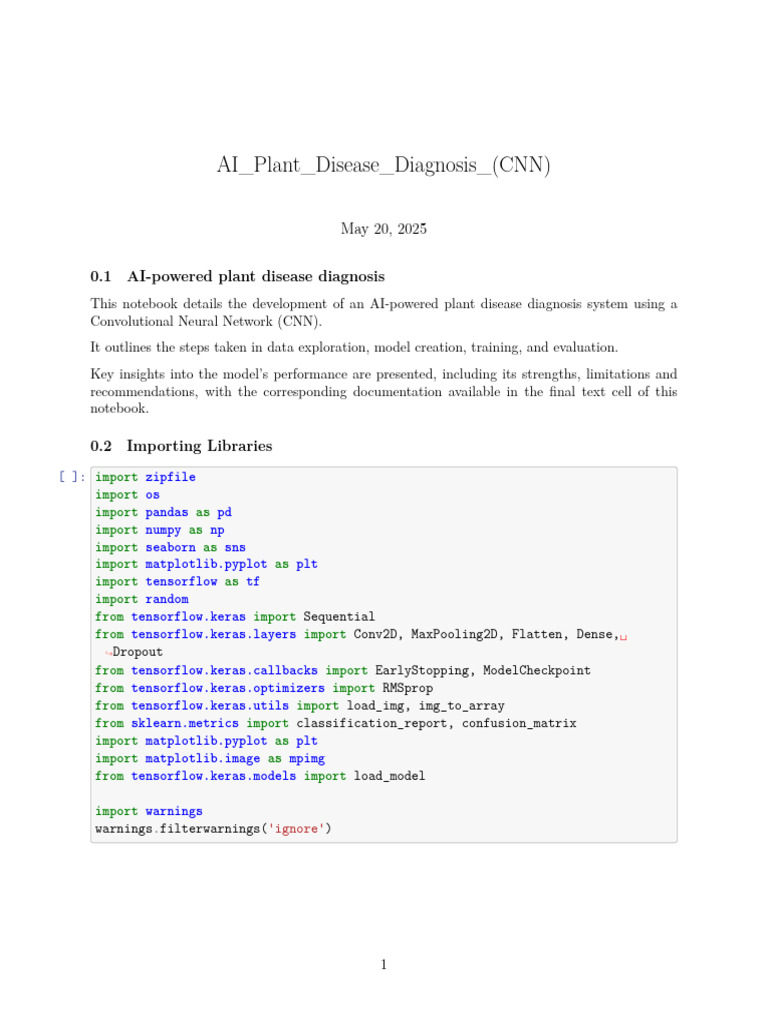 AI Plant Disease Diagnosis (CNN) | PDF | Applied Mathematics | Machine ...