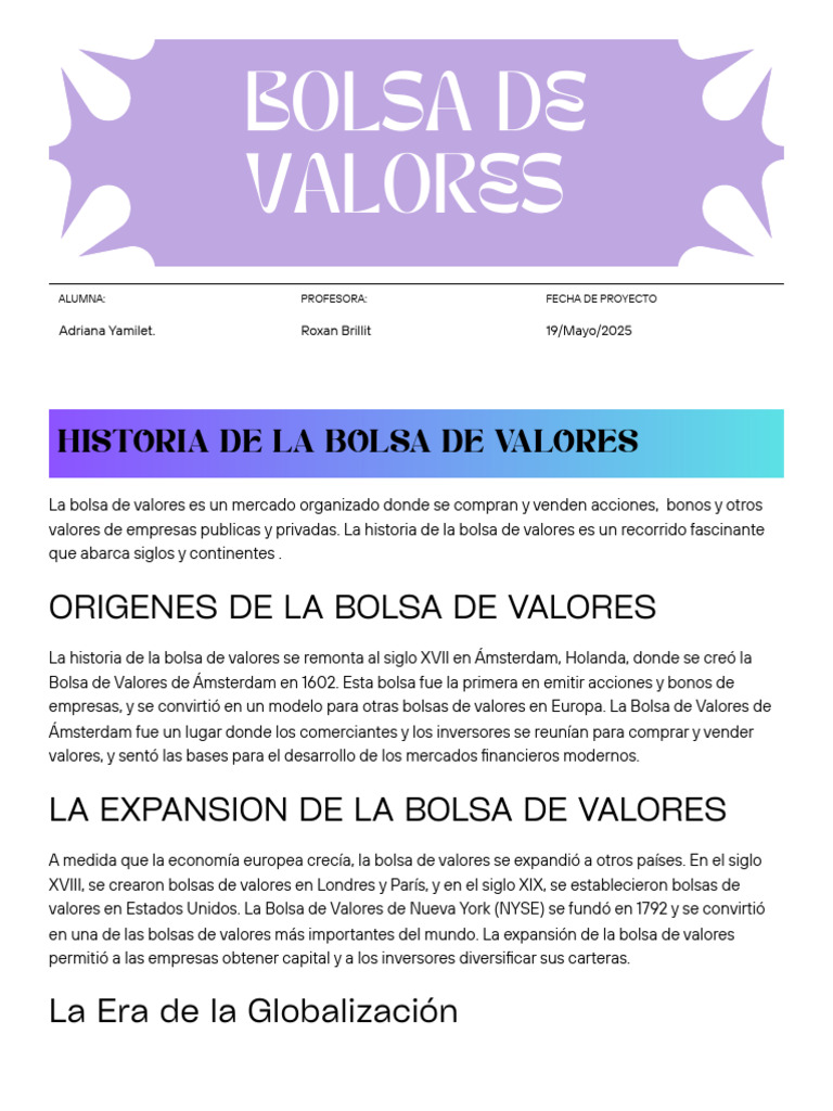 Bolsa de Valores | PDF | Bolsa | Inversiones