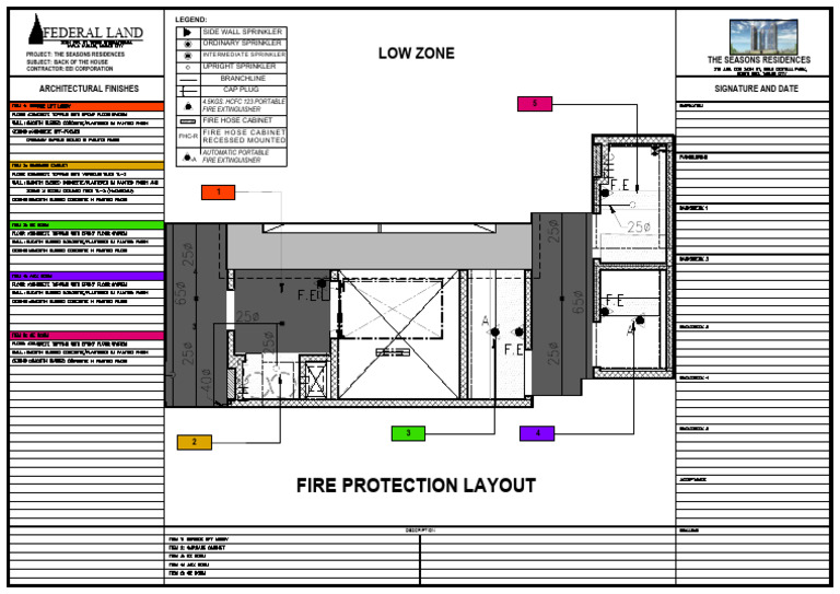Fire Protection Layout for The Seasons Residences | PDF