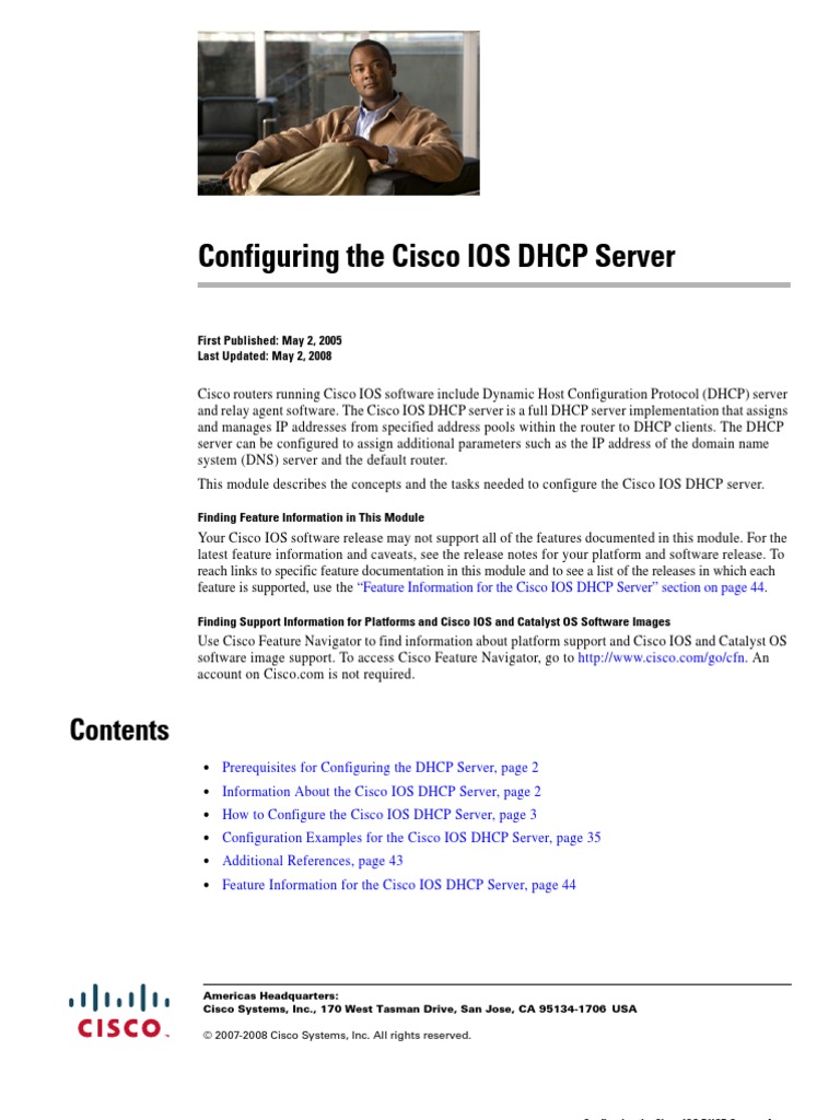 Configuring The Cisco IOS DHCP Server PDF Ip Address Router