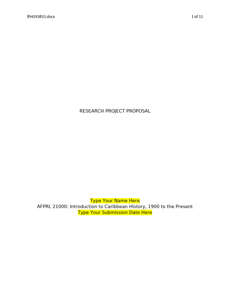 Template - Research Project Proposal Afprl 21000 202309 | PDF ...