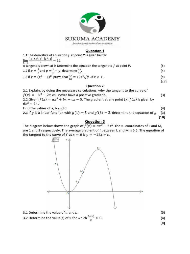 Tangent Lines and Derivatives Analysis | PDF | Tangent | Circle