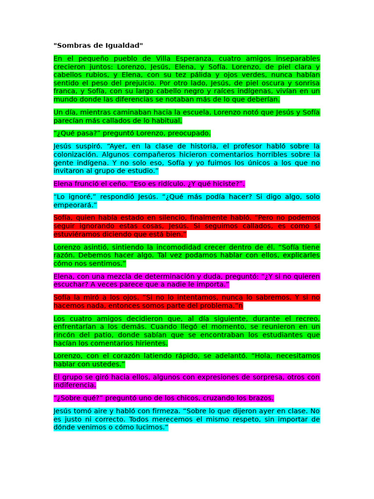 Amistad y lucha por la igualdad | PDF