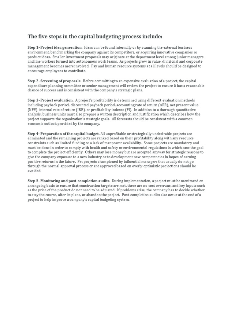 Introduction To Capital Budgeting | PDF | Internal Rate Of Return ...