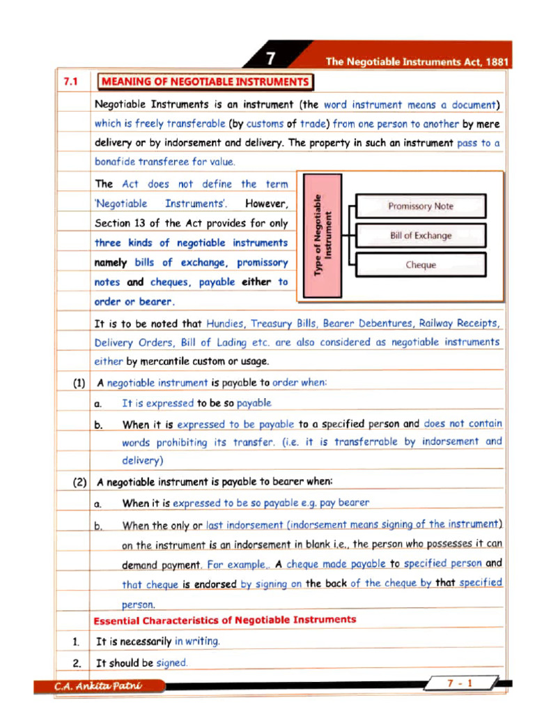 Understanding Negotiable Instruments Act | PDF | Negotiable Instrument ...