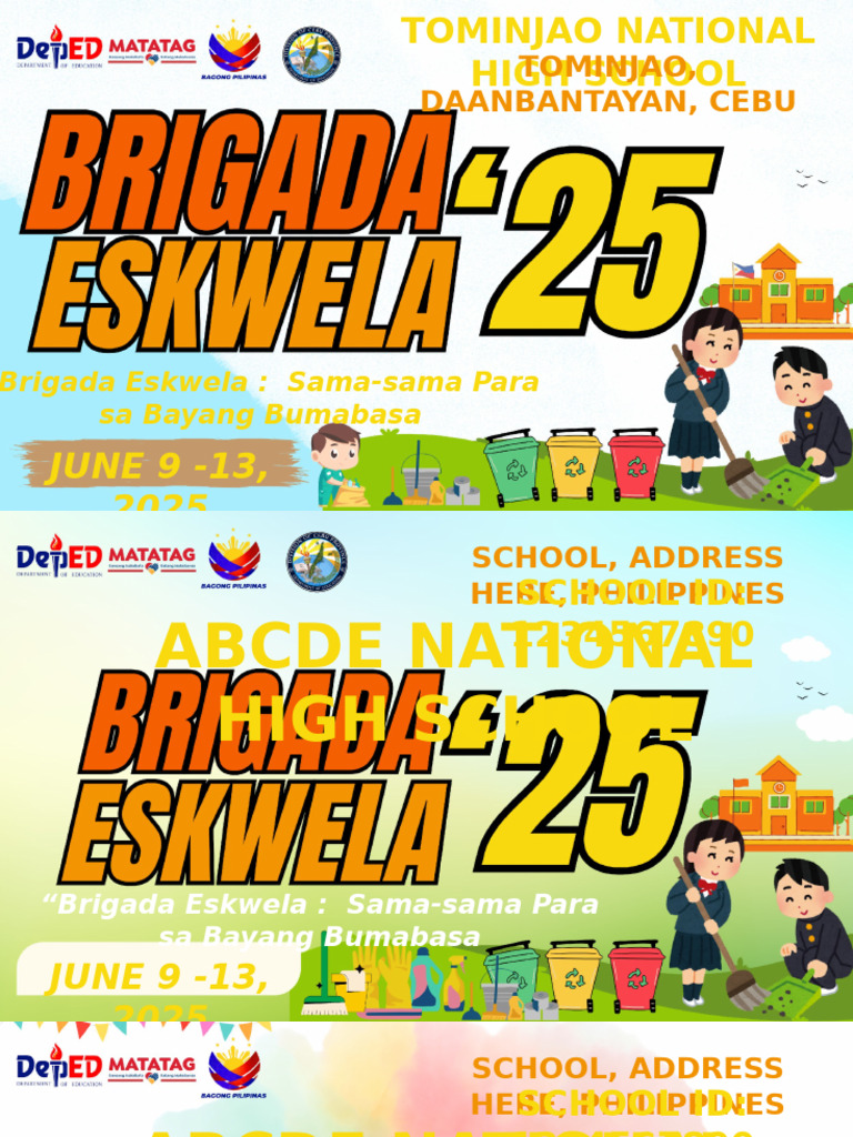 Brigada Eskwela 2025 Tarpaulin Template | PDF