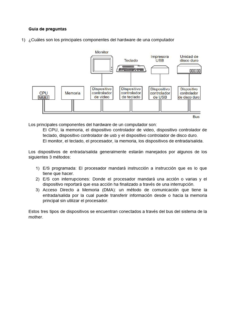 Componentes y Funciones del Hardware PC | PDF | Hardware de la ...