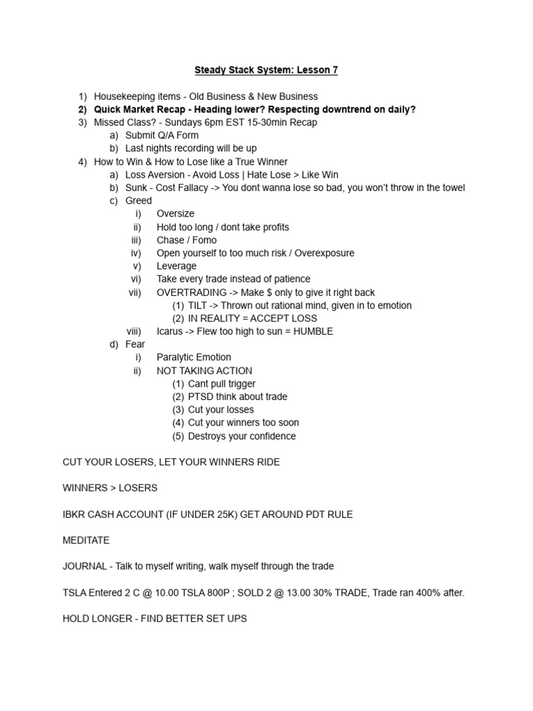 Steady Stack Trading Strategies | PDF | Risk