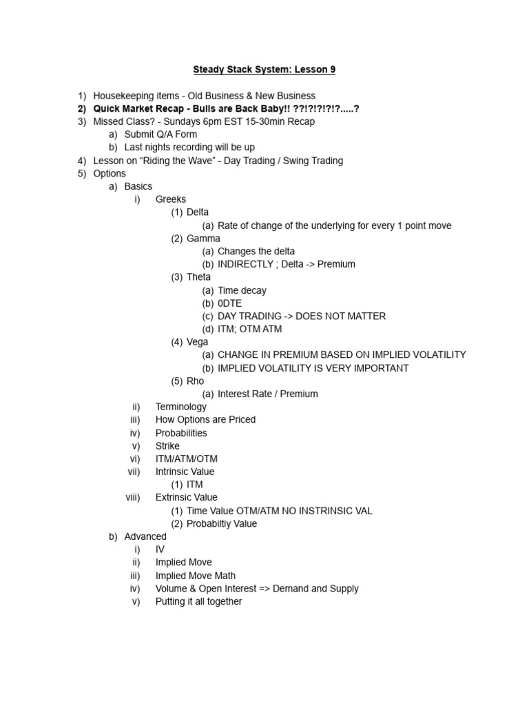 Day Trading & Options Strategies Guide | PDF | Greeks (Finance ...