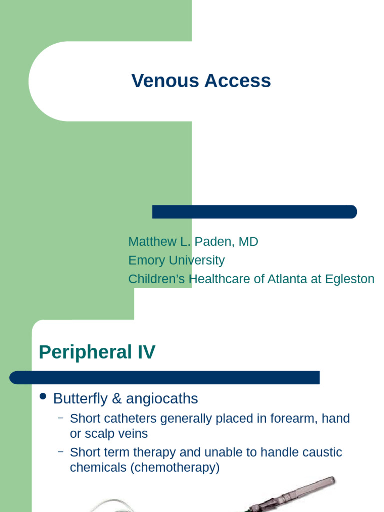 Vascular Access | PDF | Vein | Intravenous Therapy