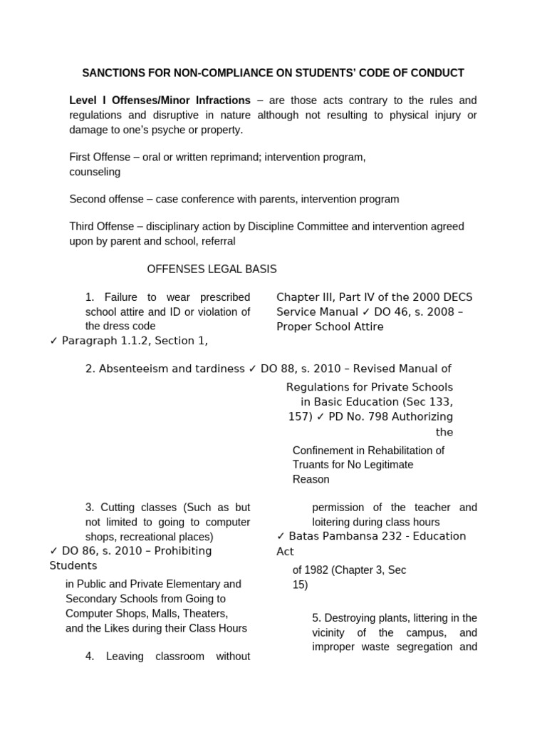 CPP Offenses and Legal Basis | PDF | Fraternities And Sororities