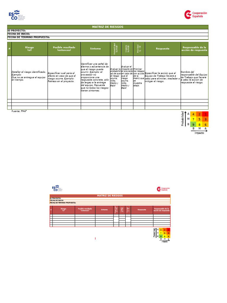 Matriz de Riesgos en Proyectos | PDF