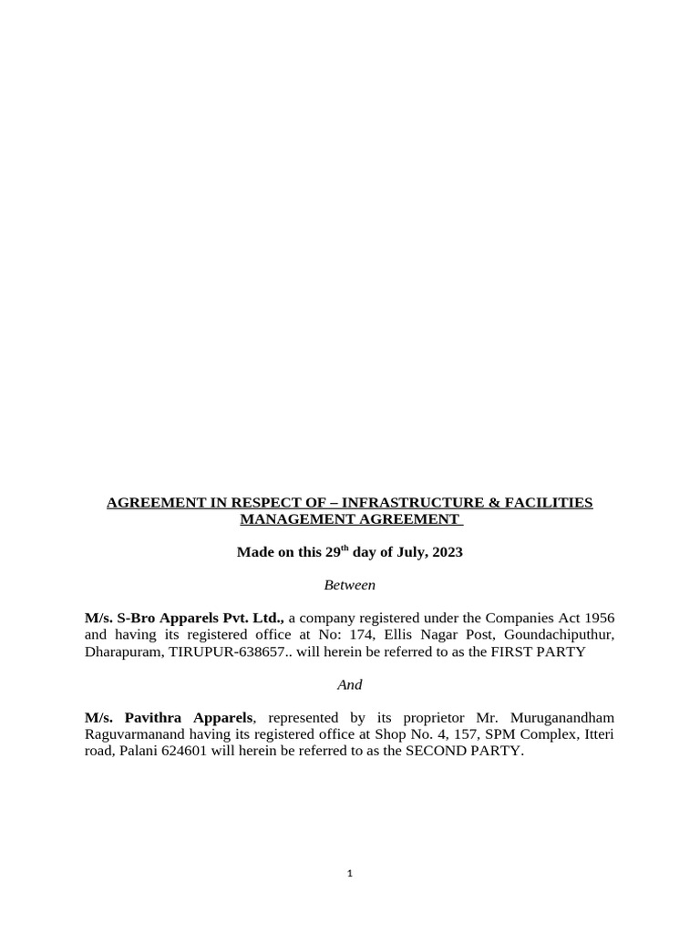 Infrastructure Management Agreement 2023 | PDF | Arbitration | Business