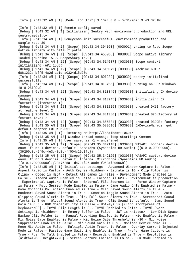 Medal App Initialization Log 3.1020 | PDF | Computer Keyboard ...