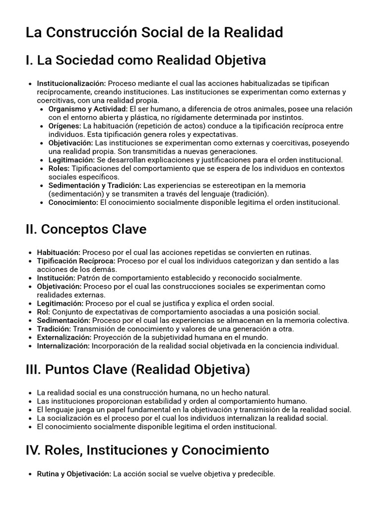Construcción Social de la Realidad | PDF | Institución | Sociedad