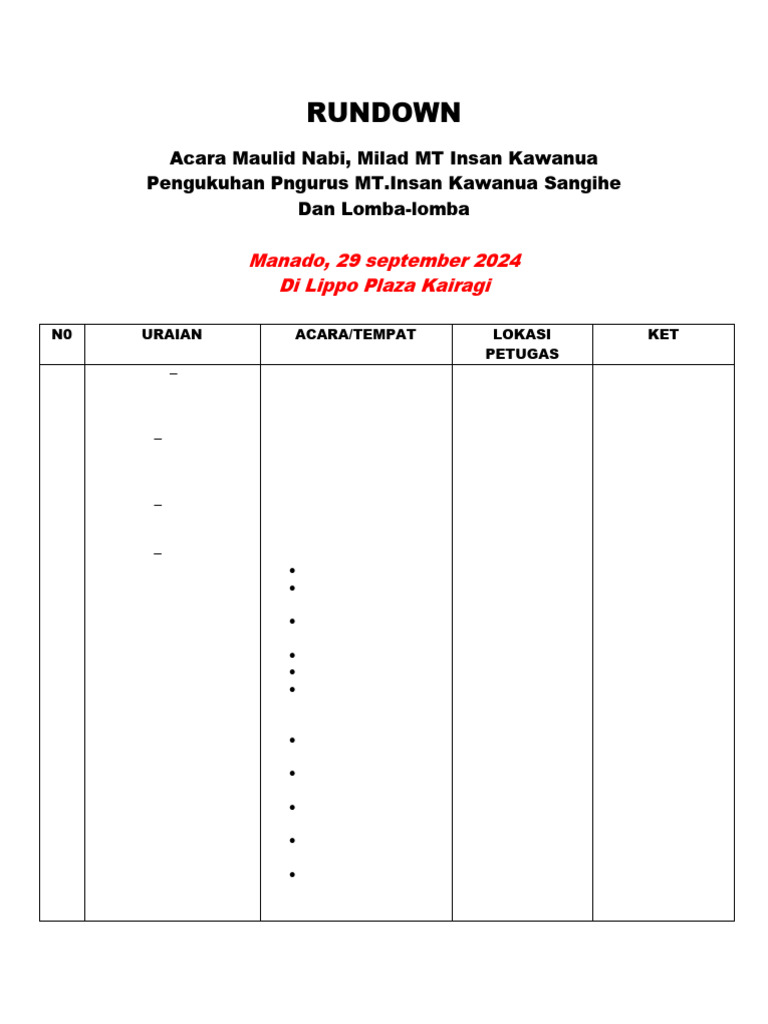 Rundown 1 | PDF