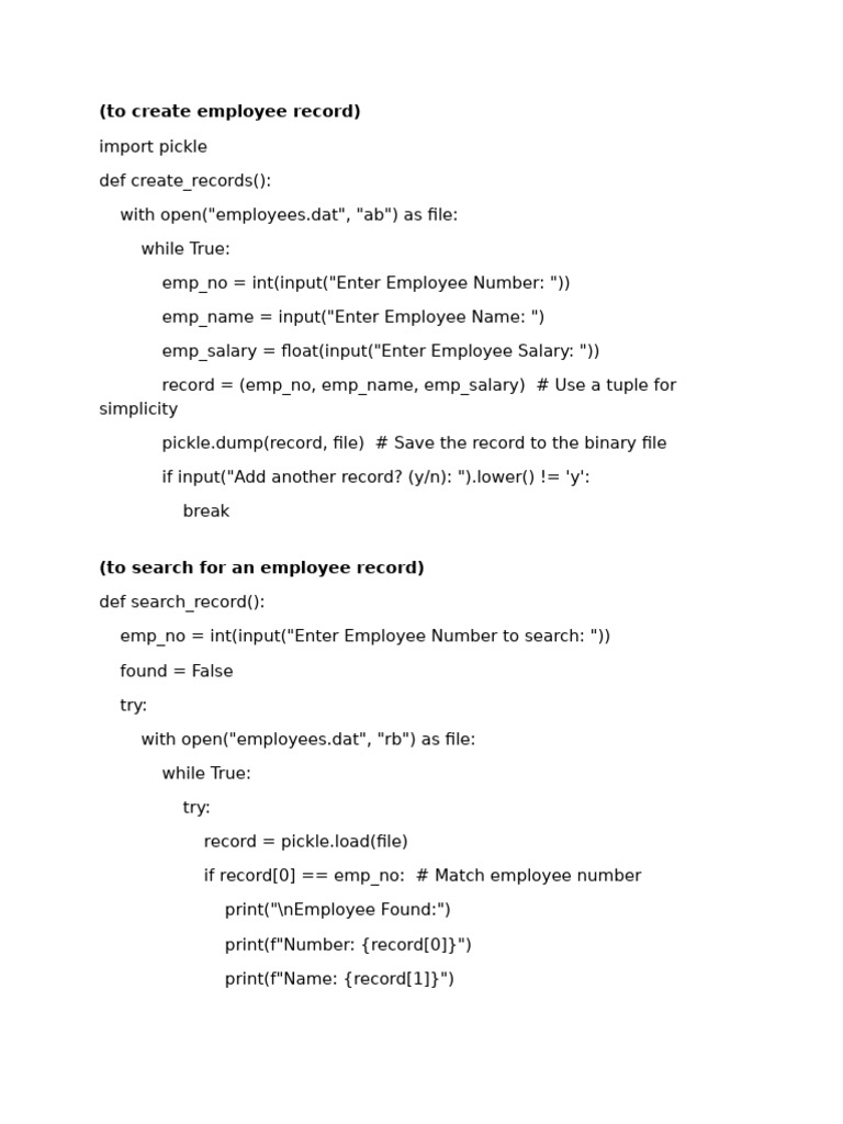 Employee Record Management System | PDF