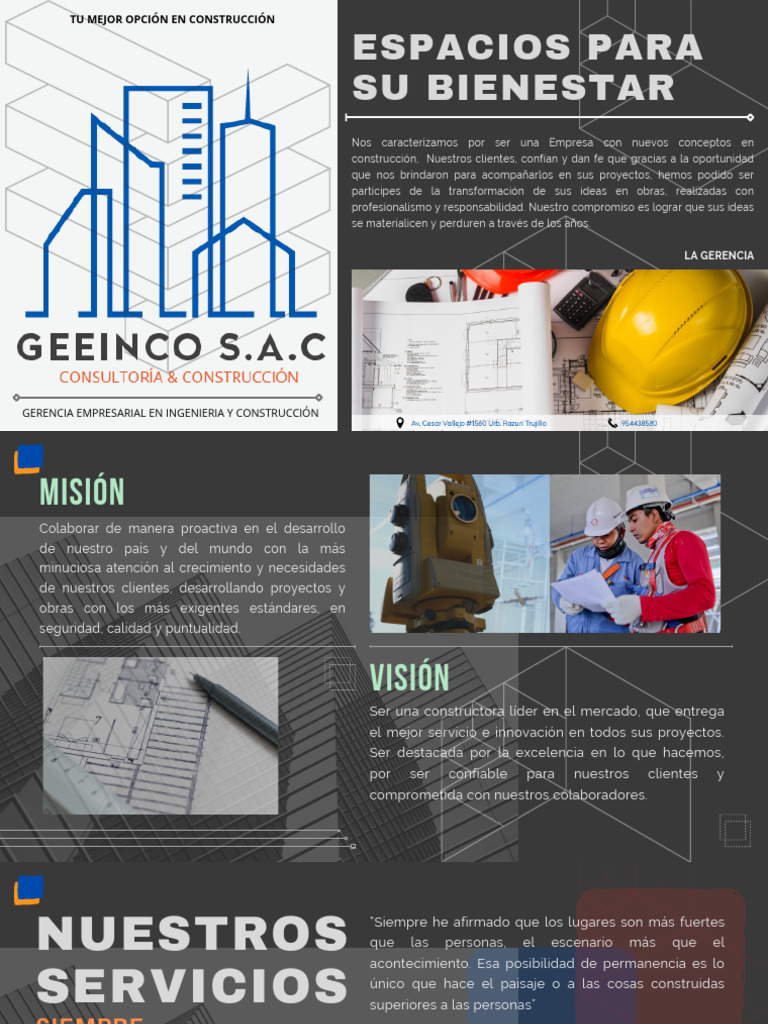 Brochure Servicios Generales - 2023 | PDF | Topografía | Diseño
