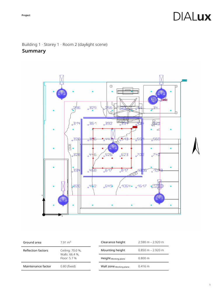Daylight Analysis for Room 2 Lighting | PDF | Lighting | Electrodynamics