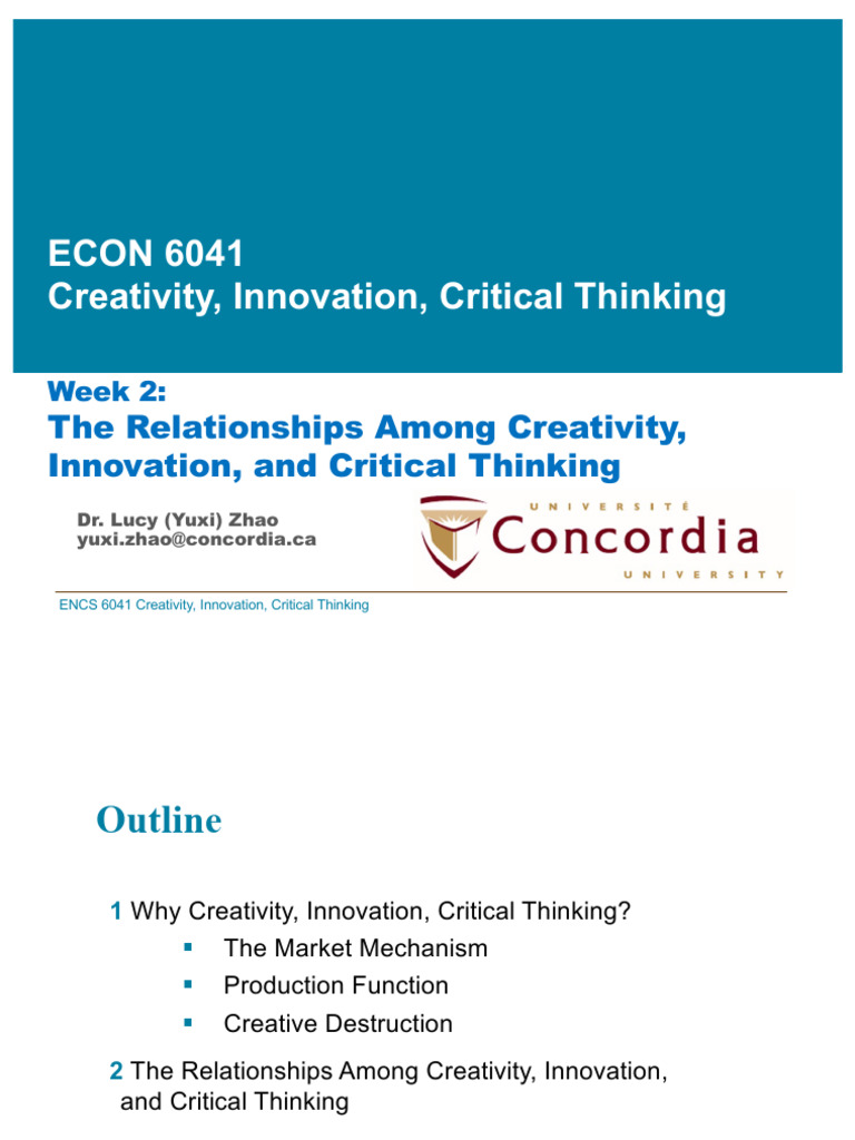 Week 2 PowerPoint Slides - The Relationships Among Creativity ...