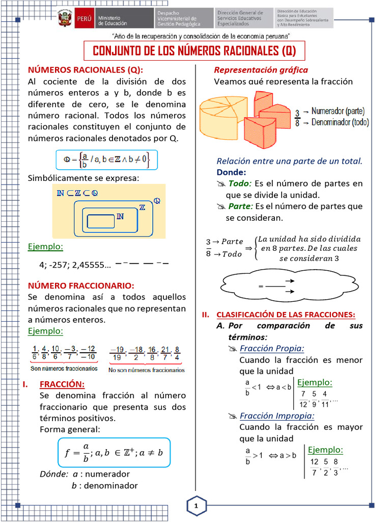 Números Racionales y Fracciones Explicadas | PDF | Número racional ...
