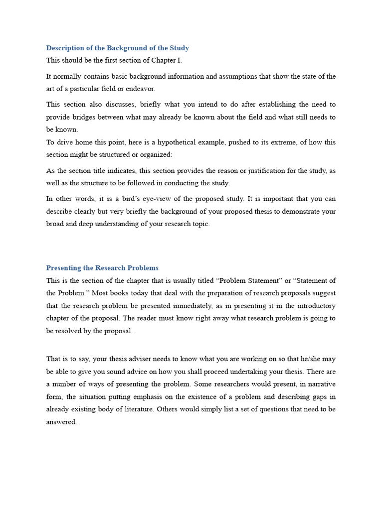 Background of The Problem | PDF | Definition | Sampling (Statistics)
