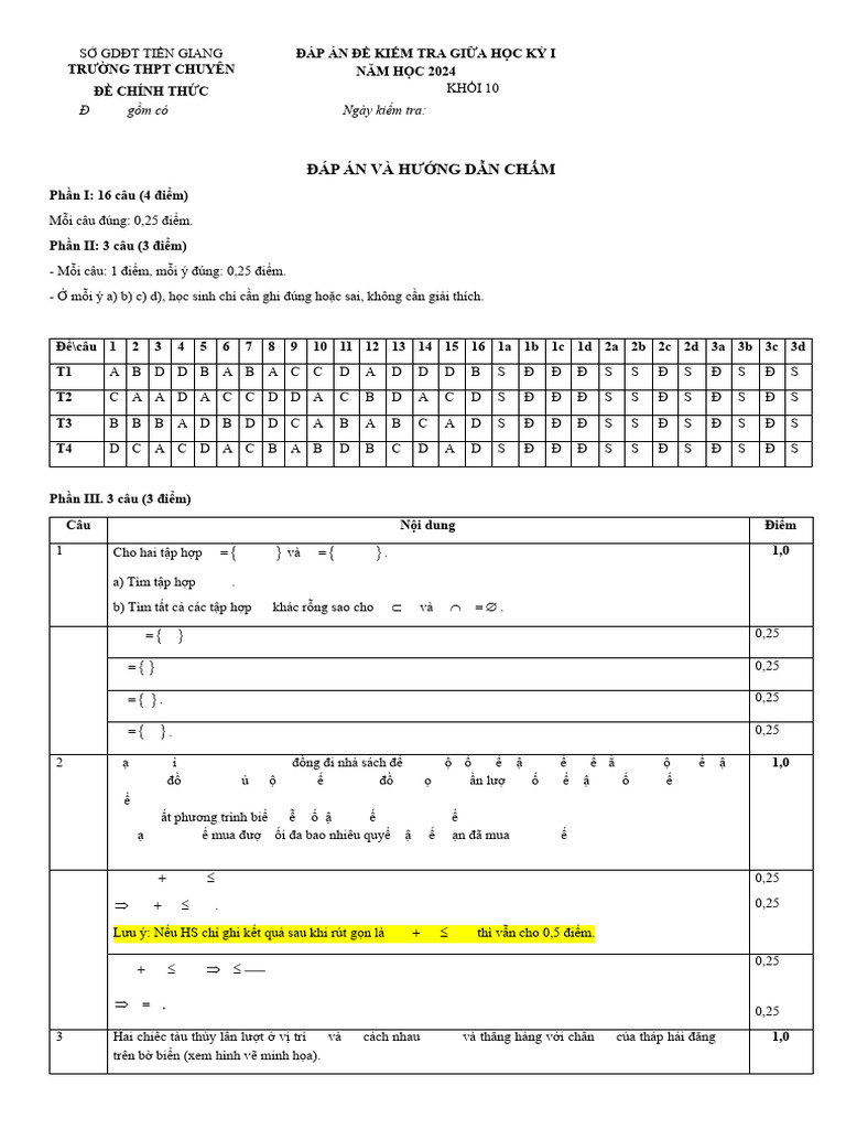 Dap An | PDF
