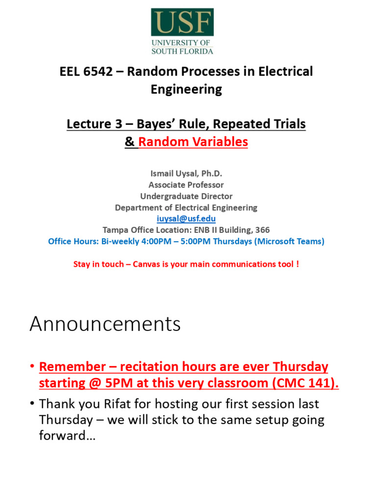 Bayes' Rule & Random Variables Explained | PDF | Probability ...