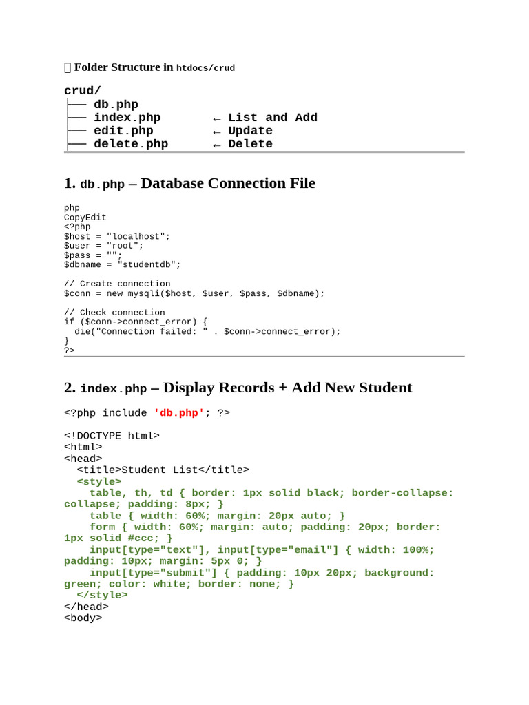 Student CRUD Operations Guide | PDF | Computing | Software